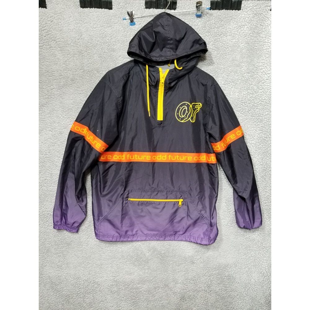 Odd‎ Future Windbreaker Anorak Jacket Men's Size Small Hooded Black Purple